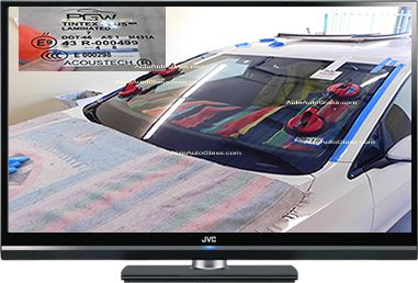 Able Auto Glass replaced this 2016 Volkswagen Golf front windshield here at our location.  
The brand of glass is PGW, which was made in Mexico by Vitro.  The DOT on the Glass is DOT 46.  The windshield image was frame onto a JVC TV screen.